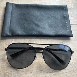 Quay Australia Vivienne Black Aviator Sunglasses